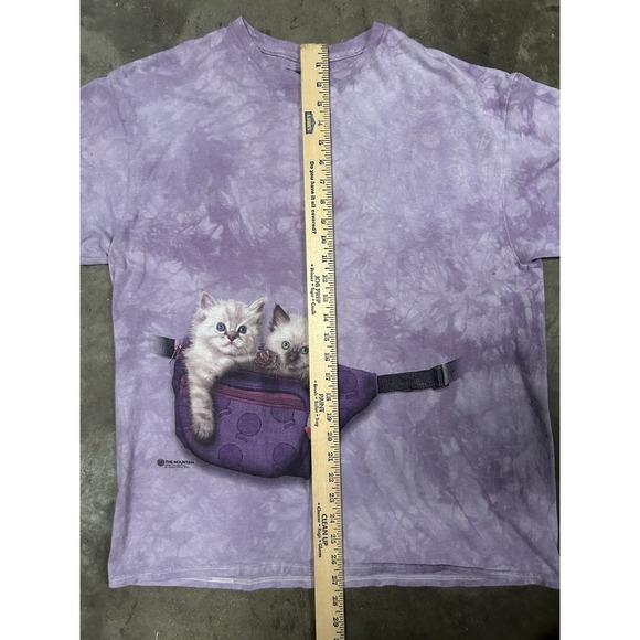The Mountain T-Shirt Kitten Fanny Pack Purple Tie Dye Oversized Adult Size XL - Picture 5 of 6